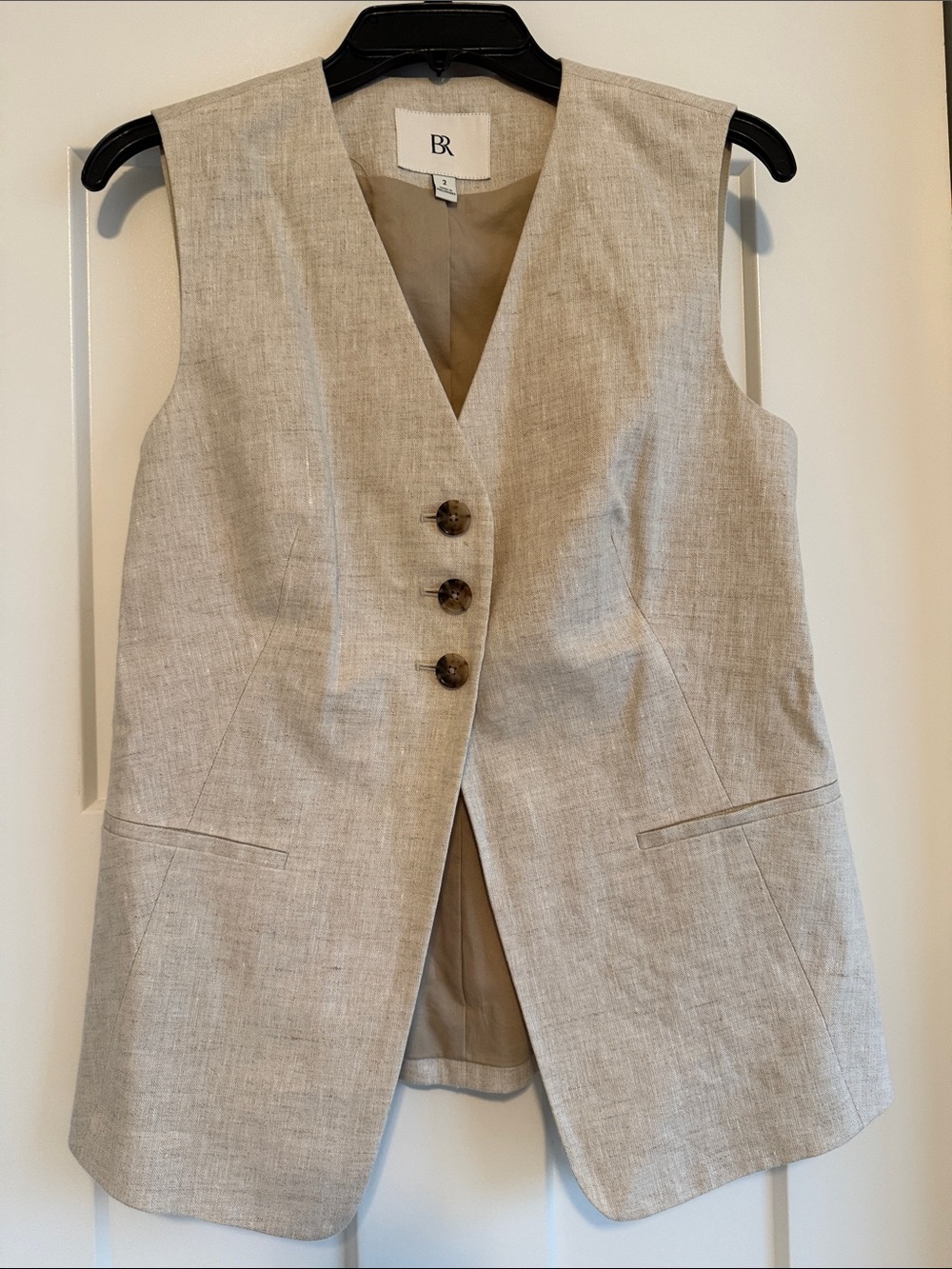 Banana republic long linen vest